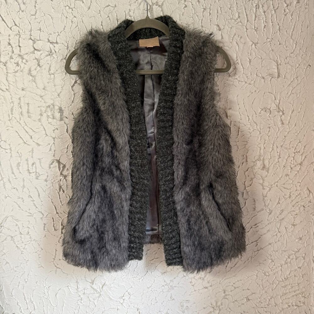 Romeo & Juliet Couture Charcoal Faux Fur Vest